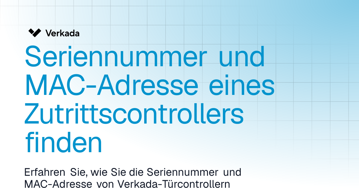 Seriennummer und MAC-Adresse eines Zutrittscontrollers finden | Access ...