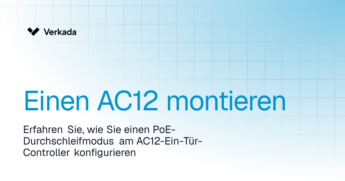 Einen AC12 montieren | Access Control | Verkada Help