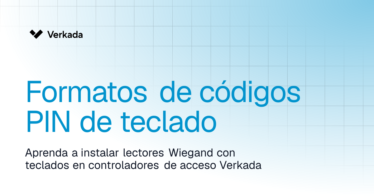 Formatos de PIN del teclado | Access Control | Verkada Help