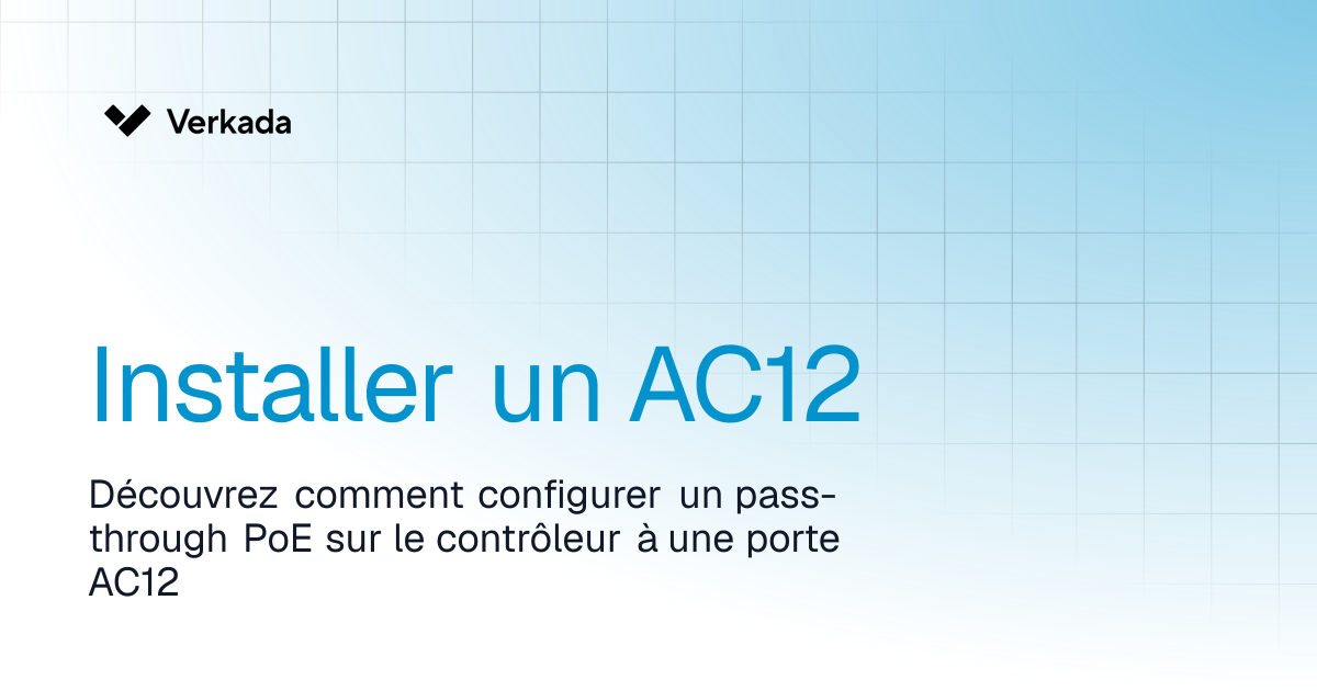 Monter un AC12 | Access Control | Verkada Help