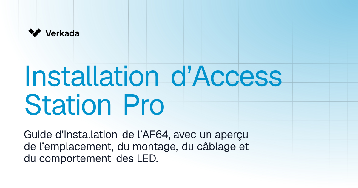 Installation de l’Access Station Pro | Access Control | Verkada Help