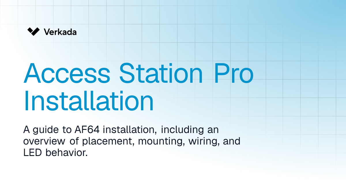 Access Station Pro Installation | Access Control | Verkada Help
