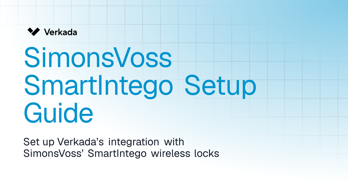 SimonsVoss SmartIntego Setup Guide | Access Control | Verkada Help