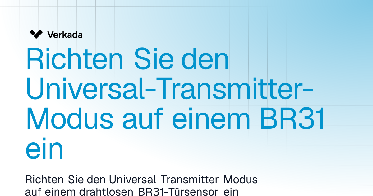 Universellen Sendermodus auf einem BR31 einrichten | Classic Alarms ...