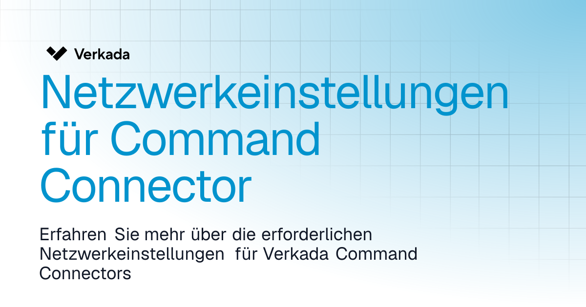 Netzwerkeinstellungen für Command Connector | Command Connector ...