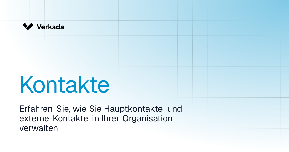 Kontakte | Command | Verkada Help