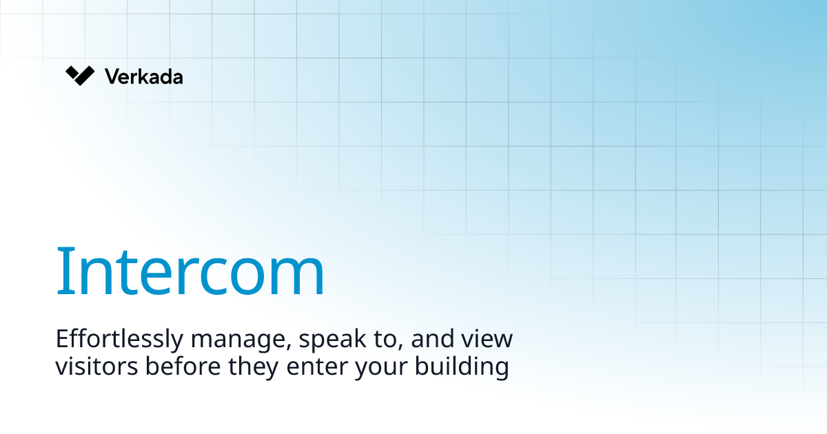 Intercom Verkada Help