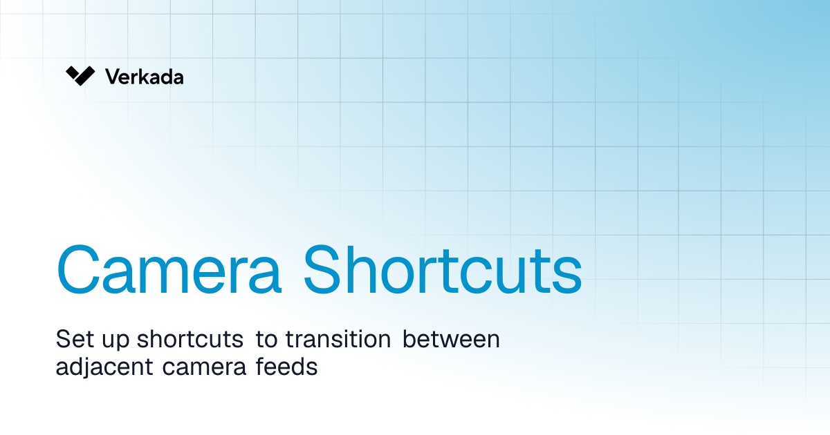Camera Shortcuts | Verkada Cameras | Verkada Help